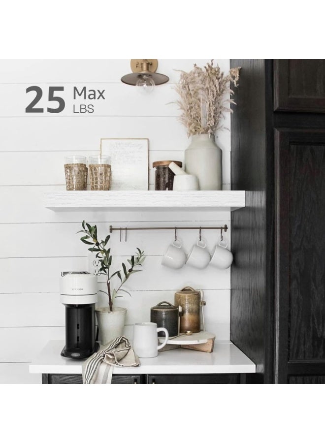 Arabest Bathroom Floating Shelves for Wall - 15.7" Wall Mounted Shelf Over Toilet Farmhouse Home Decor Display Bookshelf Small 15.7 x 6.7 inch Set of 2 - Image 3